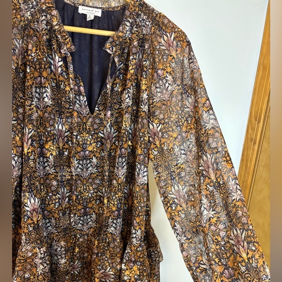 Anthropologie Current Air Ruffle Metallic Patterned Mini Dress - Picture 6 of 12